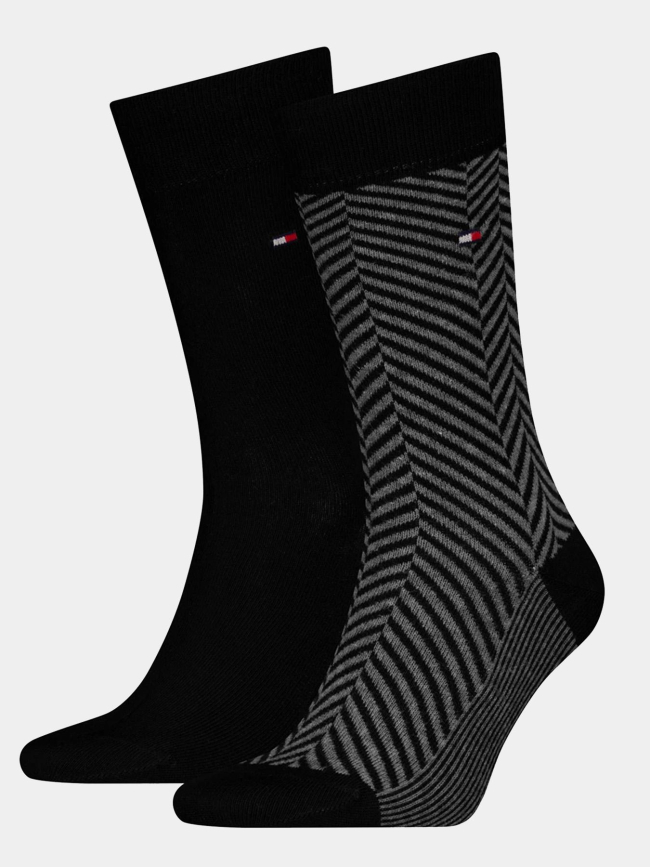 Pack 2 paires de chaussettes irregular noir homme - Tommy Hilfiger