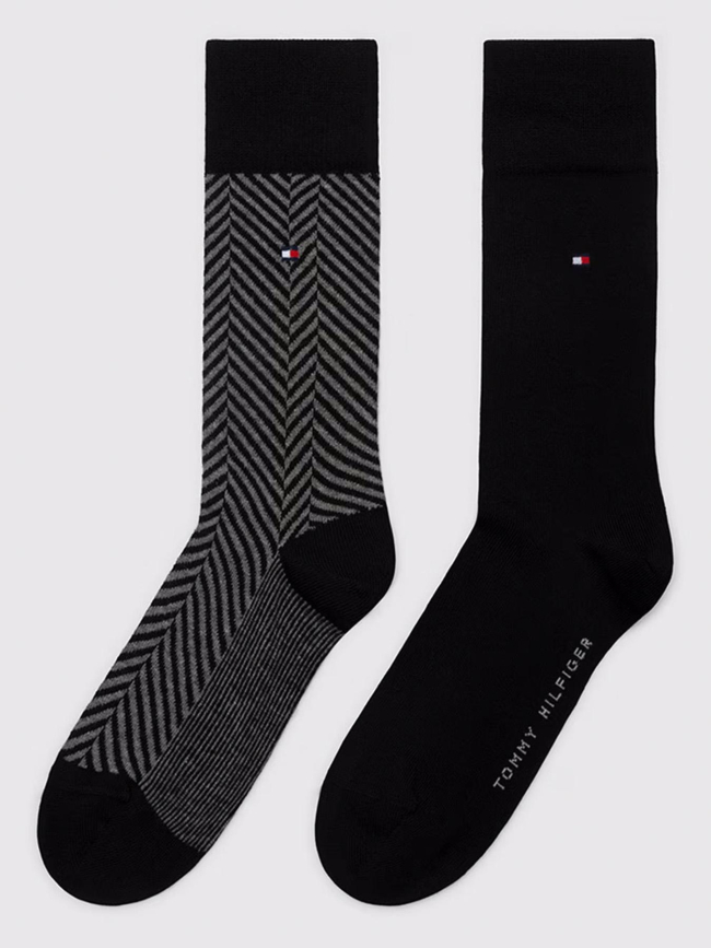 Pack 2 paires de chaussettes irregular noir homme - Tommy Hilfiger