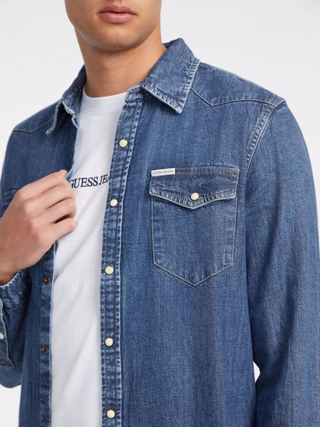 Chemise en jean slim denim bleu homme - Guess