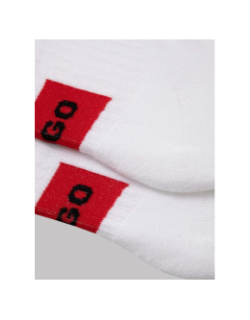 Pack 2 paires de chaussettes rib label blanc homme - Hugo