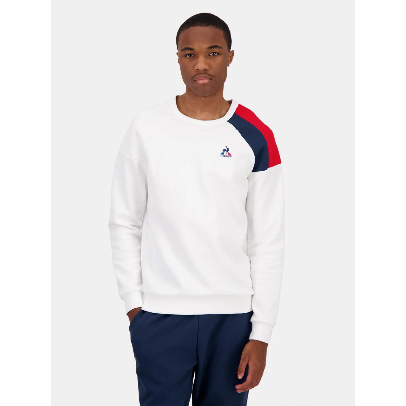 Sweat col rond tri crew blanc homme - Le Coq Sportif