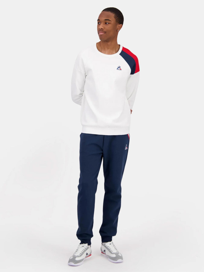 Sweat col rond tri crew blanc homme - Le Coq Sportif