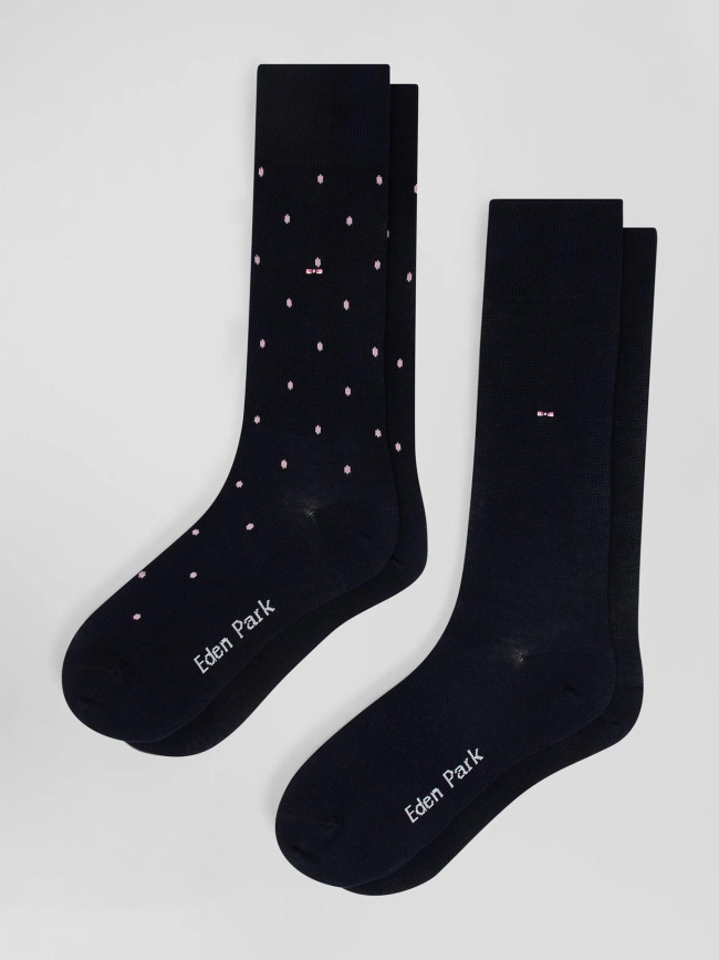 Pack de 2 paires de chaussettes montantes noir homme - Eden Park