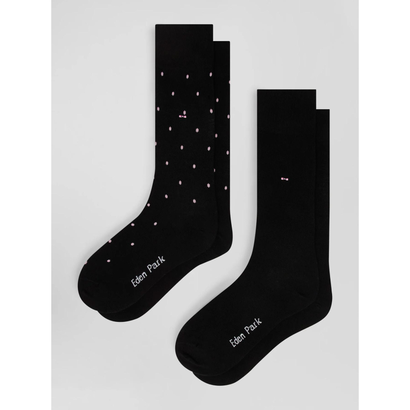 Lot 2 paires de chaussettes rose noire homme - Eden Park