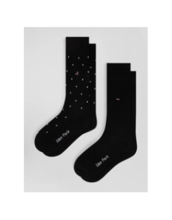 Lot 2 paires de chaussettes rose noire homme - Eden Park