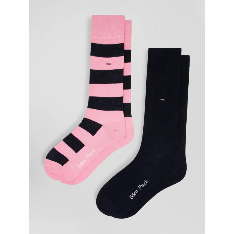 Lot 2 paires chaussettes cercle rose marine homme - Eden Park