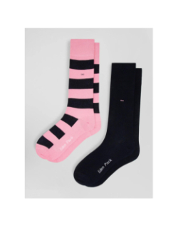 Lot 2 paires chaussettes cercle rose marine homme - Eden Park