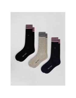 Lot 3 paires de chaussettes rayés noir homme - Eden Park