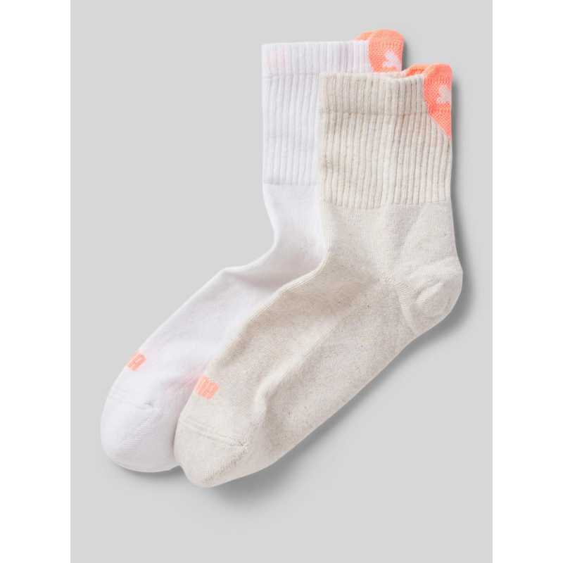 Pack de 2 paires de chaussettes cœur blanc beige femme - Puma