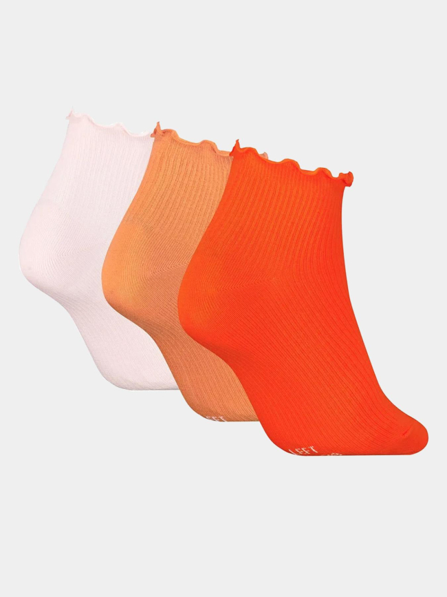 Pack 3 paires de chaussette quarter ruffle orange femme - Puma