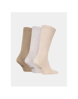 Pack 3 paires de chaussettes logo crew beige gris marron - Puma