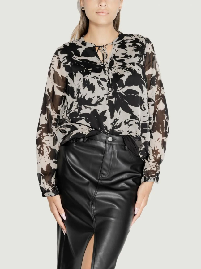 Blouse isabella col v noir femme - Jacqueline De Yong