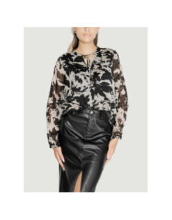 Blouse isabella col v noir femme - Jacqueline De Yong