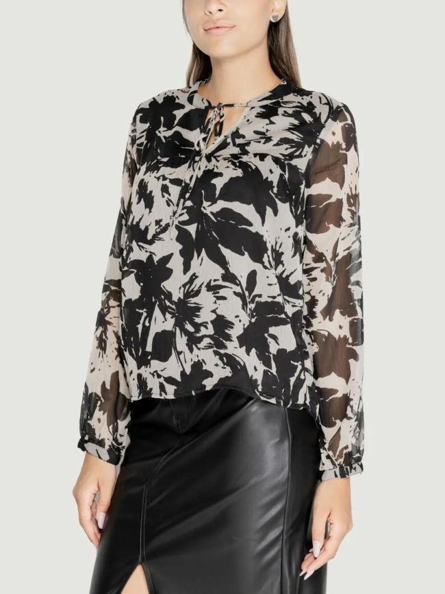 Blouse isabella col v noir femme - Jacqueline De Yong