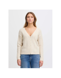 Gilet cardigan ihliyanna blanc femme - Ichi