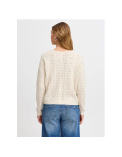 Gilet cardigan ihliyanna blanc femme - Ichi