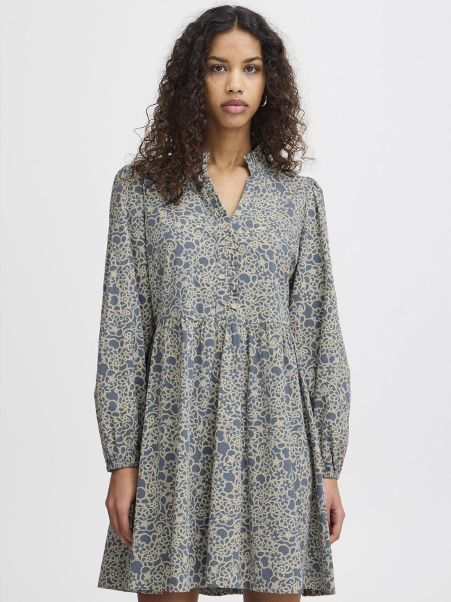 Robe courte ihqwissa imprimé gris femme - Ichi