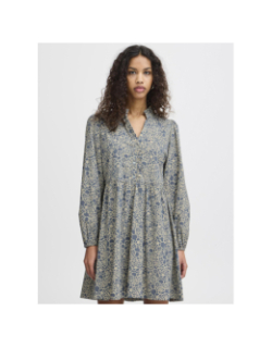 Robe courte ihqwissa imprimé gris femme - Ichi