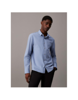 Chemise slim en popeline élastique bleu homme - Calvin Klein