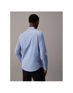 Chemise slim en popeline élastique bleu homme - Calvin Klein