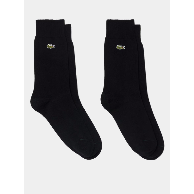 Lot 2 paires de chaussettes hautes unies noir - Lacoste