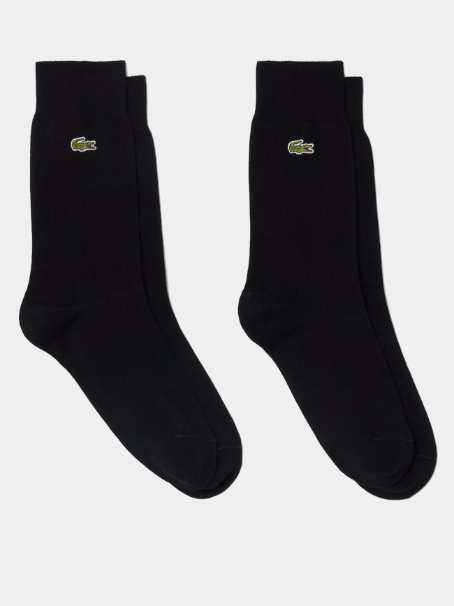 Lot 2 paires de chaussettes hautes unies noir - Lacoste