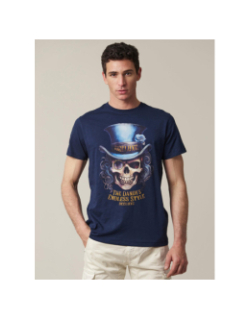 T-shirt dandy squelette bleu marine homme - Deeluxe