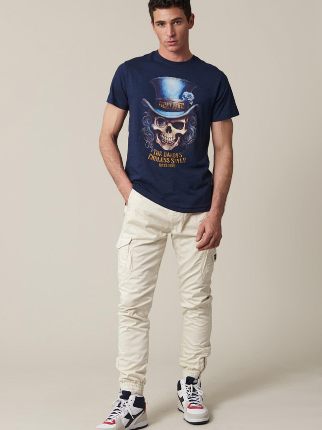 T-shirt dandy squelette bleu marine homme - Deeluxe