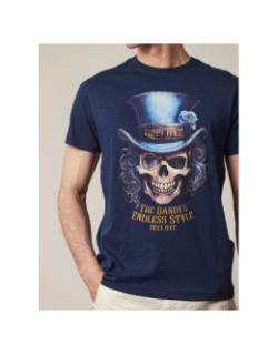 T-shirt dandy squelette bleu marine homme - Deeluxe