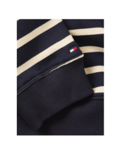 Polo manches longues à rayures beige bleu - Tommy Hilfiger