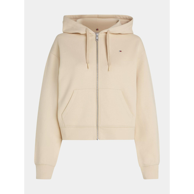 Sweat zippé à capuche reg flag beige homme - Tommy Hilfiger