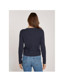 Pull à torsades cable essential bleu marine femme - Tommy Jeans