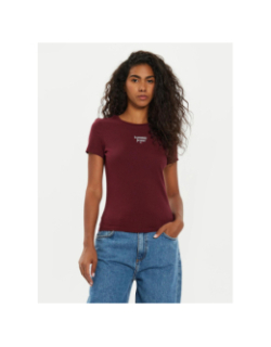 T-shirt slim essential bordeaux femme - Tommy Jeans