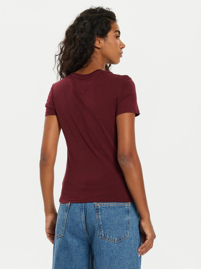 T-shirt slim essential bordeaux femme - Tommy Jeans