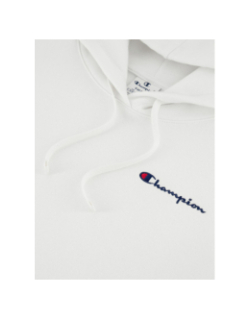 Sweat à capuche logo brodé blanc femme - Champion