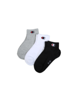 Pack 3 paires de chaussettes gris noir blanc enfant - Champion