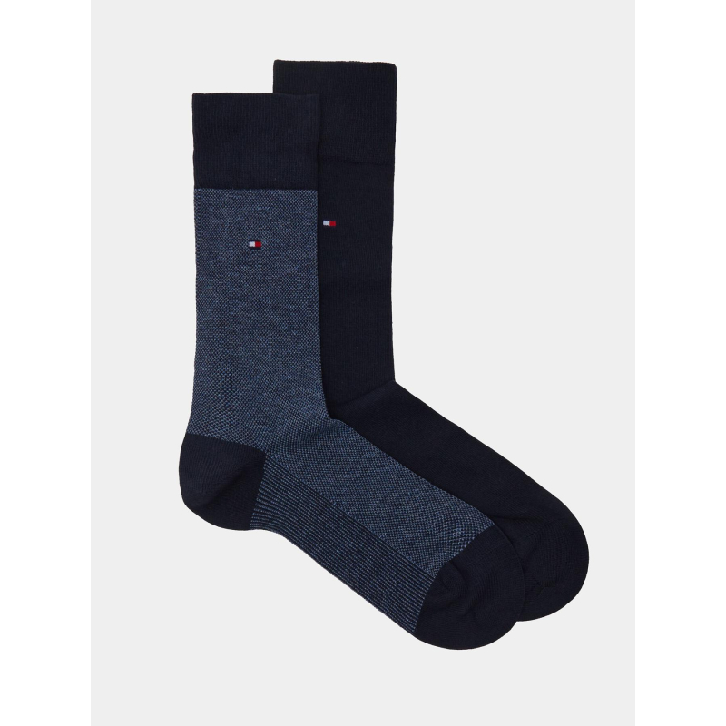 Pack 2 paires chaussettes birdseye bleu homme - Tommy Hilfiger