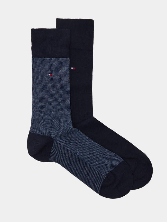 Pack 2 paires chaussettes birdseye bleu homme - Tommy Hilfiger