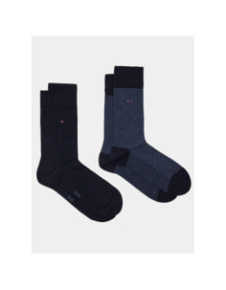 Pack 2 paires chaussettes birdseye bleu homme - Tommy Hilfiger