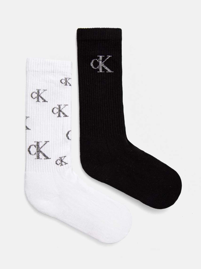 Pack de 2 paires de chaussettes cjk blanc noir - Calvin Klein