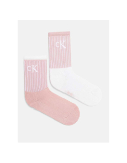 Lot 2 paires de chaussettes glossy rose femme - Calvin Klein