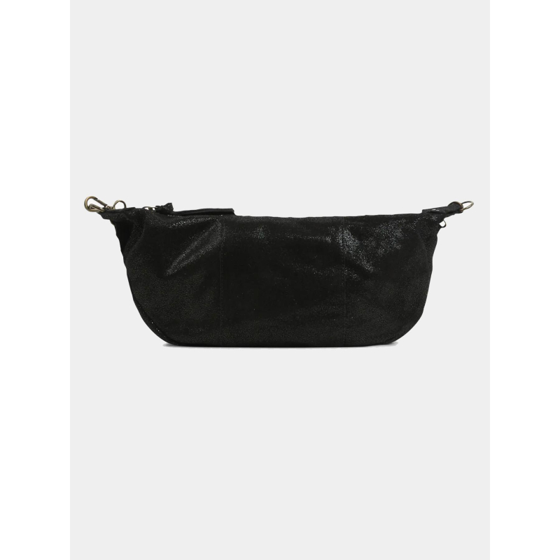 Sac bandoulière en cuir nulla noir femme - Pieces