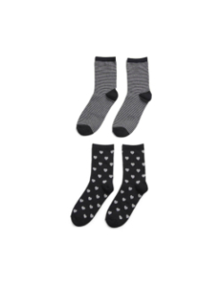 Lot 2 paires de chaussettes nina doré noir femme - Pieces