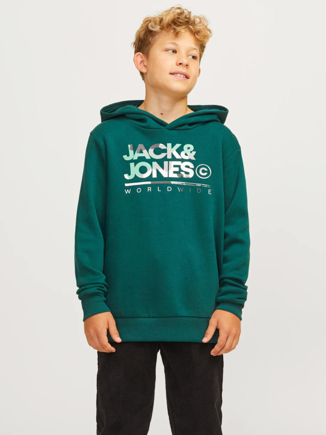 Sweat à capuche luke vert enfant - Jack & Jones