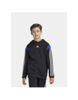 Sweat à capuche colorblock bleu noir garçon - Adidas