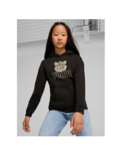 Sweat à capuche ess+ tropi noir fille - Puma