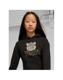 Sweat à capuche ess+ tropi noir fille - Puma