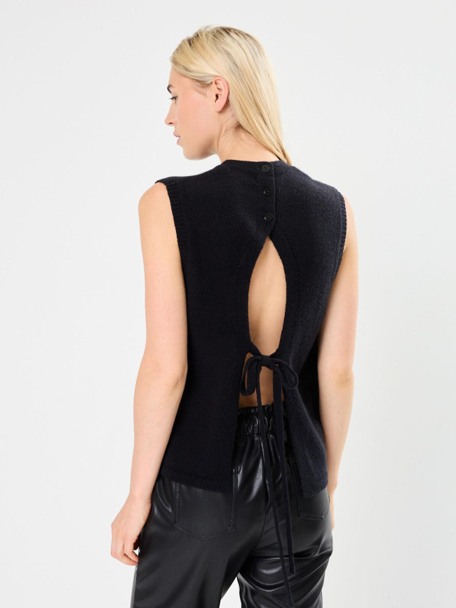 Pull sans manche dos nu noir femme - Molly Bracken