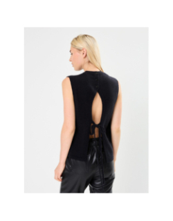 Pull sans manche dos nu noir femme - Molly Bracken