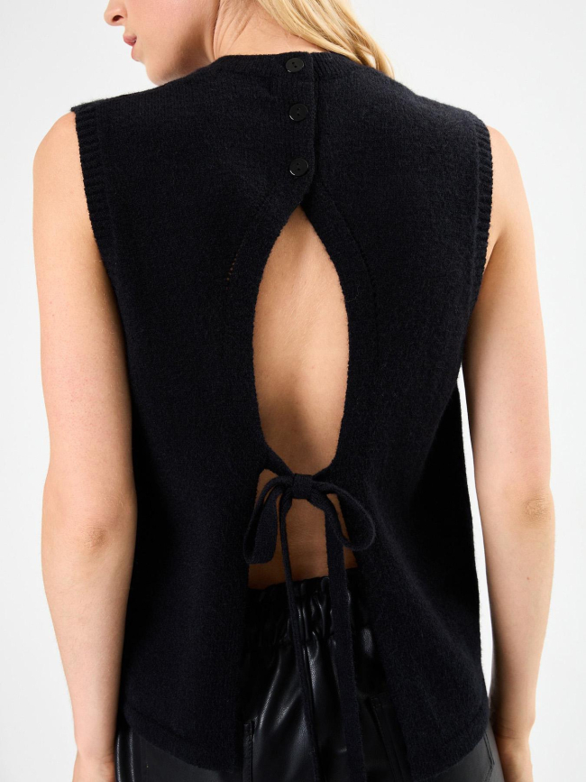 Pull sans manche dos nu noir femme - Molly Bracken